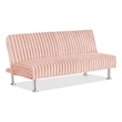 Furniture of America Girgon Upholstered Fabric Futon Sofa Bed in Pink