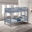 Furniture of America Sanfron Solid Wood Twin over Twin Bunk Bed in Gray