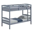 Furniture of America Sanfron Solid Wood Twin over Twin Bunk Bed in Gray