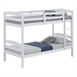 Furniture of America Sanfron Solid Wood Twin over Twin Bunk Bed in White