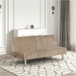 Furniture of America Girgon Upholstered Fabric Futon Sofa Bed in Taupe