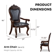 Furniture of America Albernit Faux Leather Arm Chairs in Dark Cherry (Set of 2)