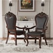 Furniture of America Albernit Faux Leather Arm Chairs in Dark Cherry (Set of 2)