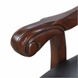 Furniture of America Albernit Faux Leather Arm Chairs in Dark Cherry (Set of 2)