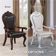 Furniture of America Albernit Faux Leather Arm Chairs in Dark Cherry (Set of 2)