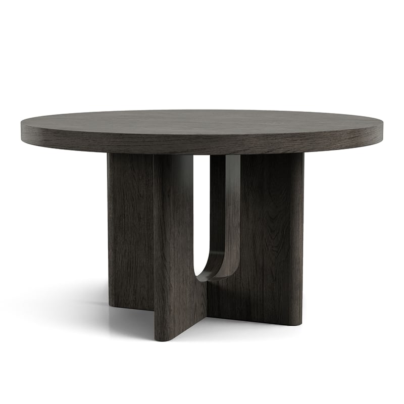 Furniture of America Lizena Solid Wood Round Dining Table in Ash Gray