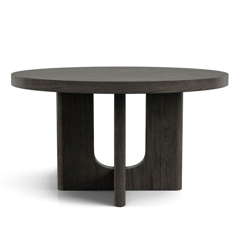 Furniture of America Lizena Solid Wood Round Dining Table in Ash Gray