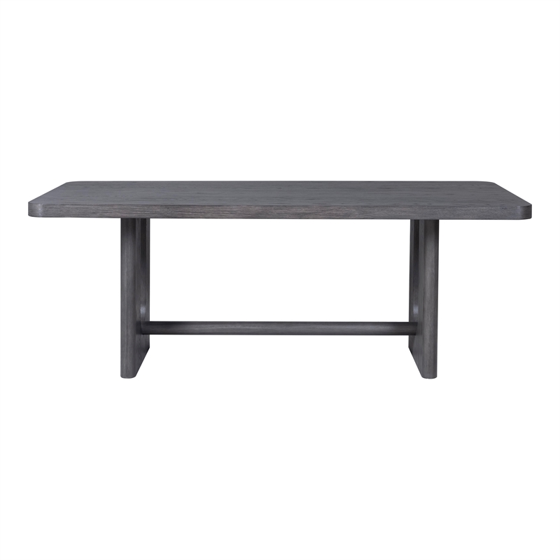 Furniture of America Lizena Solid Wood Rectangular Dining Table in Ash Gray