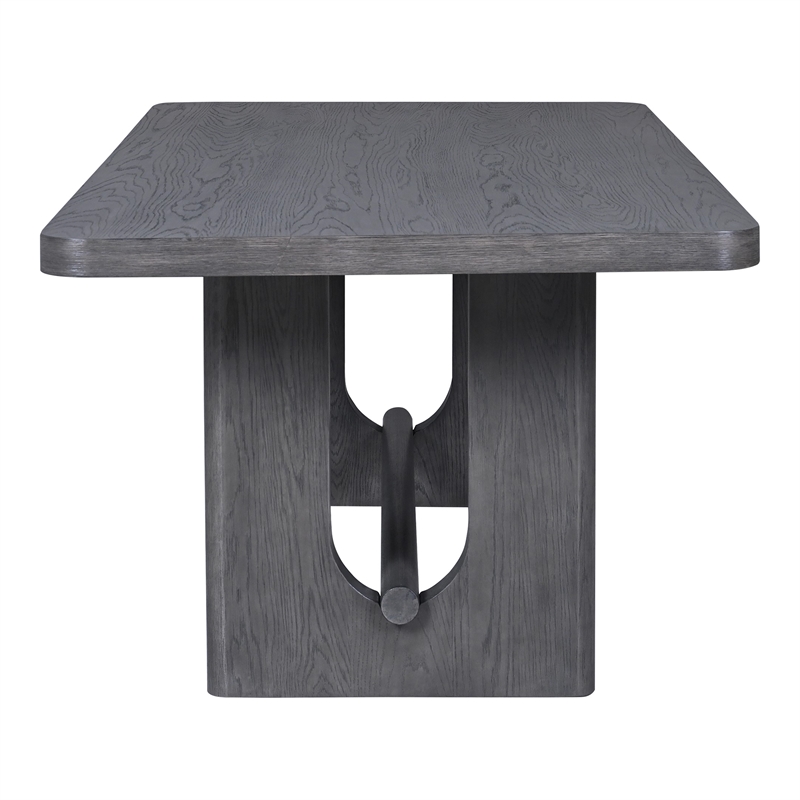 Furniture of America Lizena Solid Wood Rectangular Dining Table in Ash Gray