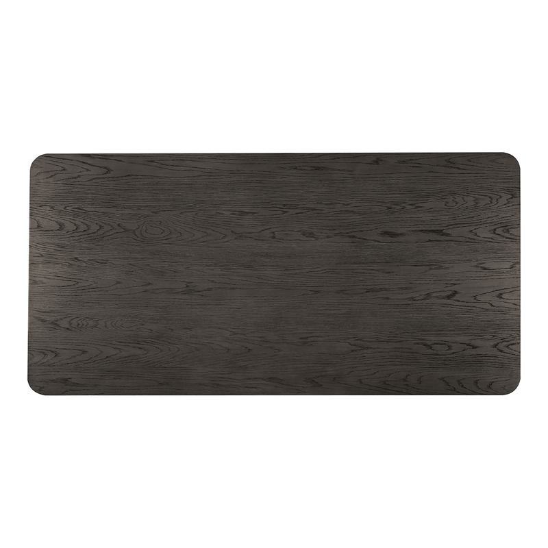 Furniture of America Lizena Solid Wood Rectangular Dining Table in Ash Gray