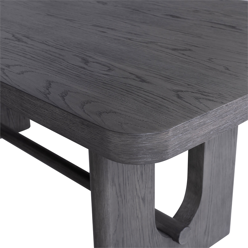Furniture of America Lizena Solid Wood Rectangular Dining Table in Ash Gray
