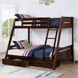 Furniture of America Challen 2-Drawer Wood Twin over Full Bunk Bed in Black