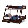 Furniture of America Challen 2-Drawer Wood Twin over Full Bunk Bed in Espresso