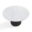 Furniture of America Dramun Marble Top Round Dining Table in White
