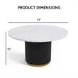 Furniture of America Dramun Marble Top Round Dining Table in White