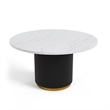 Furniture of America Dramun Marble Top Round Dining Table in White
