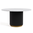 Furniture of America Dramun Marble Top Round Dining Table in White