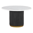 Furniture of America Dramun Marble Top Round Dining Table in White