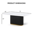Furniture of America Dramun Marble Top Rectangular Dining Table in White