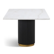 Furniture of America Dramun Marble Top Rectangular Dining Table in White