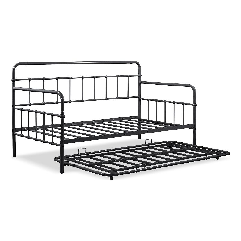 Furniture of America Falfinny Metal Daybed with Trundle in Black