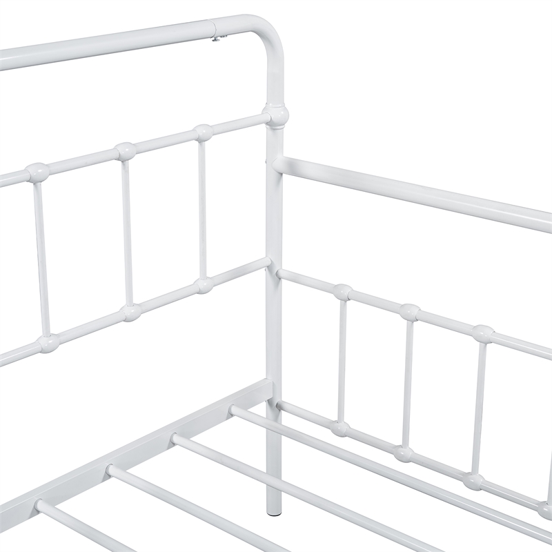 Furniture of America Falfinny Metal Daybed with Trundle in White
