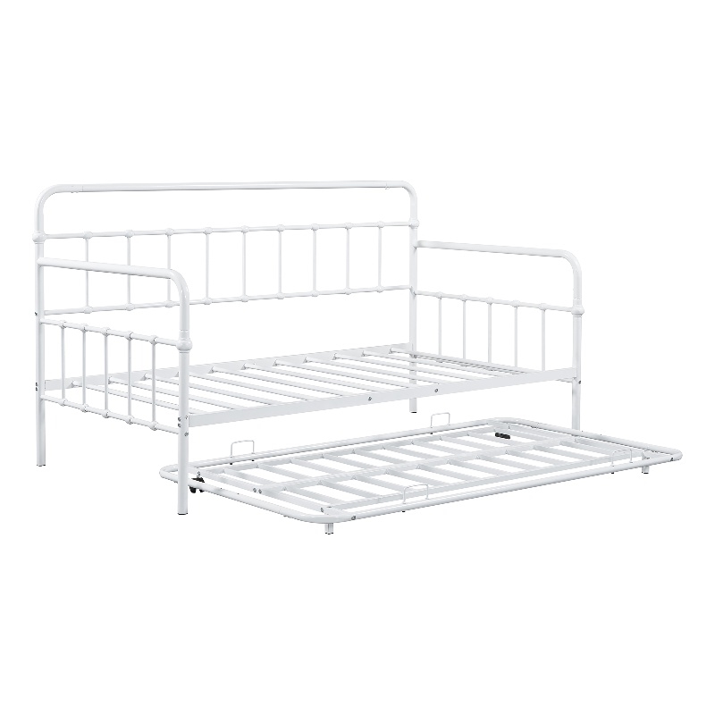 Furniture of America Falfinny Metal Daybed with Trundle in White