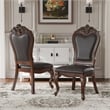 Furniture of America Albernit Faux Leather Side Chairs in Dark Cherry (Set of 2)