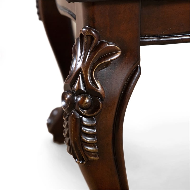 Furniture of America Albernit Faux Leather Side Chairs in Dark Cherry (Set of 2)