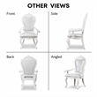 Furniture of America Albernit Faux Leather Arm Chairs in White (Set of 2)