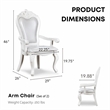 Furniture of America Albernit Faux Leather Arm Chairs in White (Set of 2)
