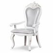 Furniture of America Albernit Faux Leather Arm Chairs in White (Set of 2)