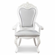Furniture of America Albernit Faux Leather Arm Chairs in White (Set of 2)