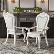 Furniture of America Albernit Faux Leather Arm Chairs in White (Set of 2)