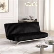 Furniture of America Sturon Upholstered Fabric Futon Sofa Bed in Black