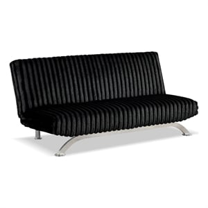 Furniture of America Sturon Upholstered Fabric Futon Sofa Bed in Black