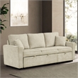 Furniture of America Chatell Fabric Cup Holders Sleeper Sofa Sectional in Beige