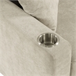 Furniture of America Chatell Fabric Cup Holders Sleeper Sofa Sectional in Beige