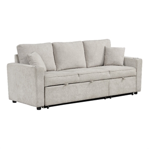 furniture of america chatell fabric cup holders sleeper sofa sectional