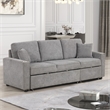 Furniture of America Chatell Fabric Cup Holders Sleeper Sofa Sectional in Gray