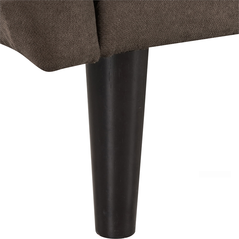 Furniture of America Kittle Fabric Padded Futon Sofa with USB Ports in Brown