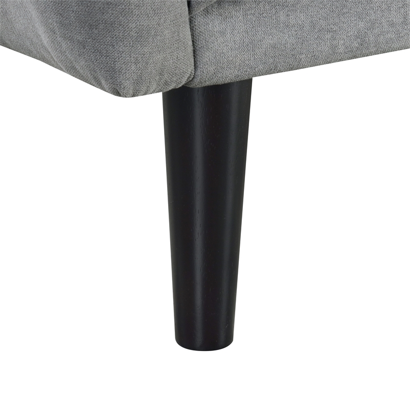 Furniture of America Kittle Fabric Padded Futon Sofa with USB Ports in Gray