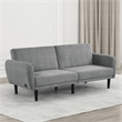 Furniture of America Kittle Fabric Padded Futon Sofa with USB Ports in Gray