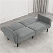 Furniture of America Kittle Fabric Padded Futon Sofa with USB Ports in Gray