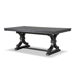 furniture of america kindrel wood rectangular dining table in black