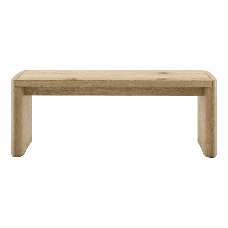 Furniture of America Hallond Solid Wood Backless Dining Bench in Oak