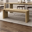 Furniture of America Hallond Solid Wood Backless Dining Bench in Oak