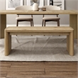 Furniture of America Hallond Solid Wood Backless Dining Bench in Oak