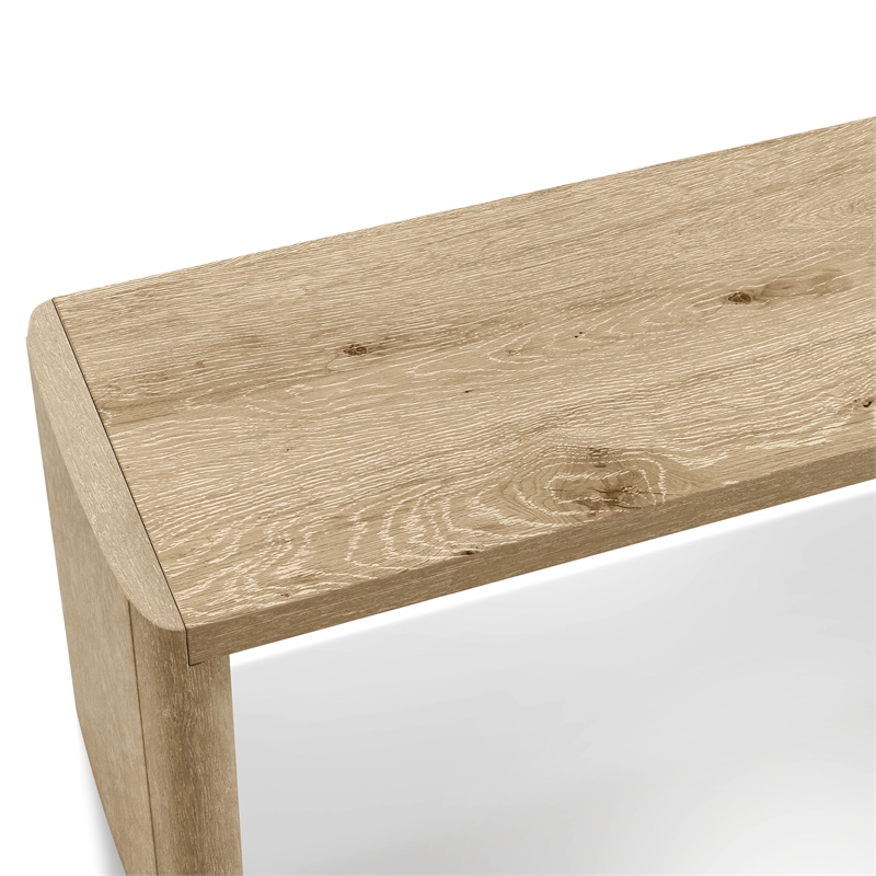 Furniture of America Hallond Solid Wood Backless Dining Bench in Oak