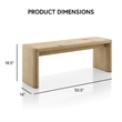 Furniture of America Hallond Solid Wood Backless Dining Bench in Oak
